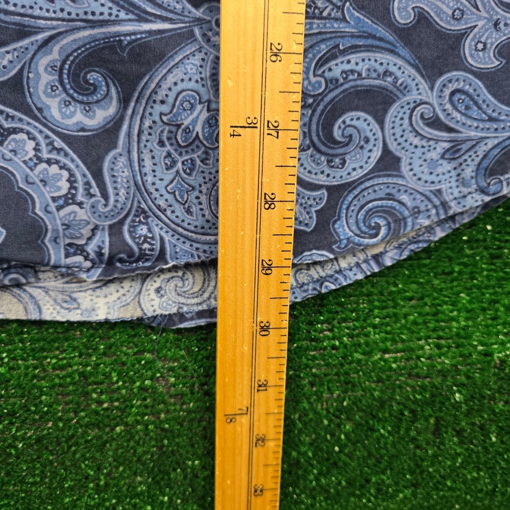 Tommy Hilfiger Shirt Mens Large Blue Paisley Button Up Preppy‎ Casual Custom Fit - Picture 4 of 6